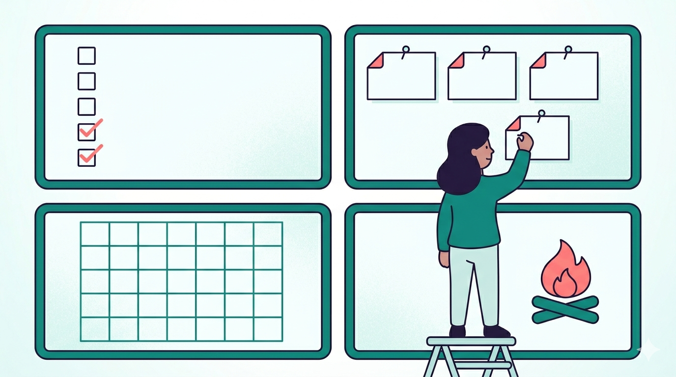 Planning a company event in Basecamp with boards, calendar and to-dos in one organized wall